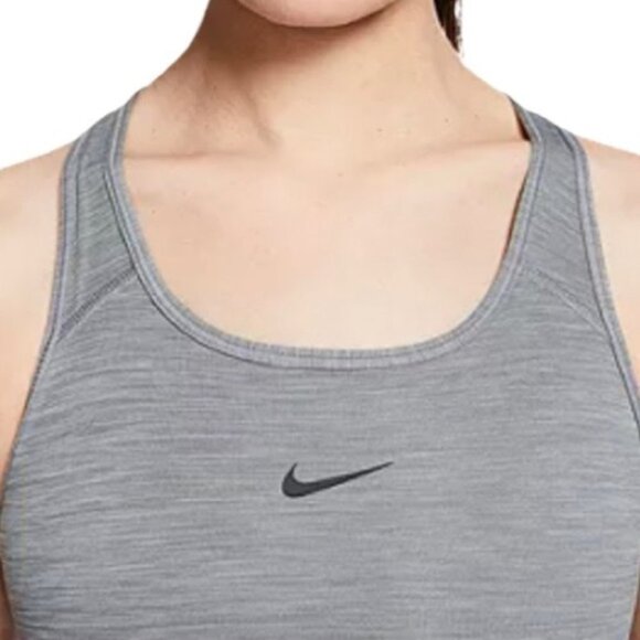 Nike Sports Bra Women’s Size Small Smoke Grey‎ Black Swoosh Logo Dri-fit - Picture 7 of 10
